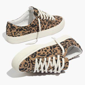 NWT Madewell Sidewalk Low-Top Sneakers in Leopard Print